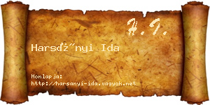 Harsányi Ida névjegykártya